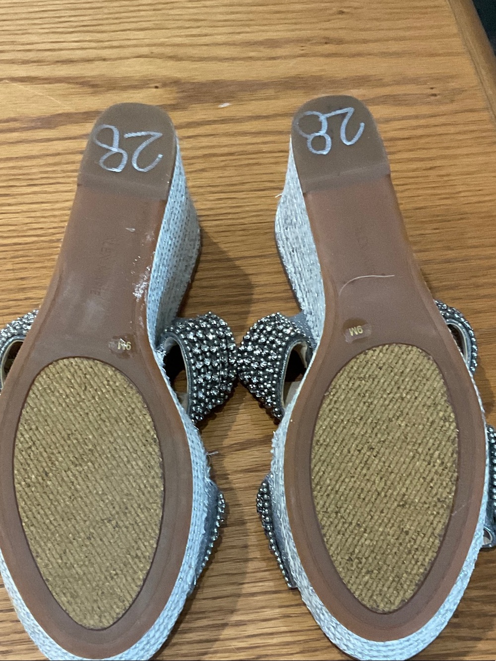 Alex Marie Silver Rhinestone Slide Mules - Picture 3 of 4